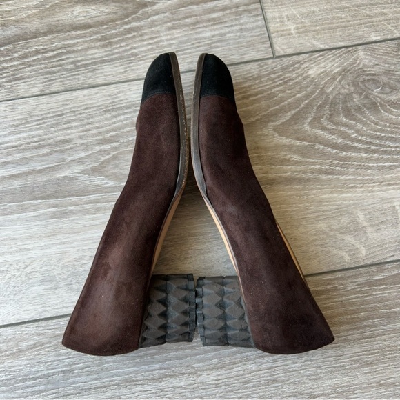 Di Sandro Brown Black Two Tuned Suede Leather Custom Heel Pump - Picture 7 of 13